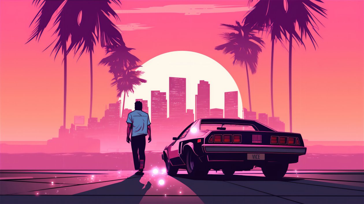Gta Vice City Skyline Palm Trees