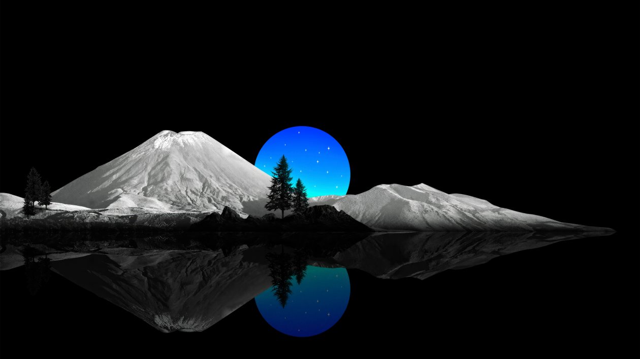 Mountains And Blue Sunset Oled 4k