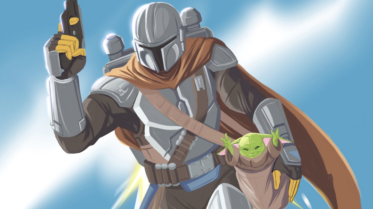 The Mandalorian Tv Series Illustration 5k
