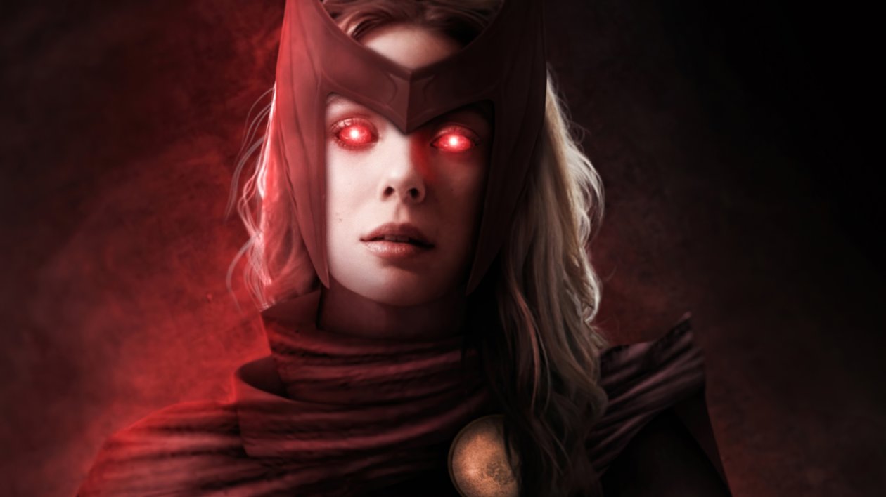Scarlet Witch Glowing Red Eyes 4k