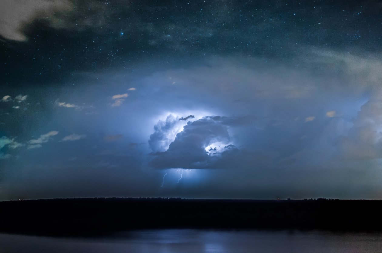 Lightning Thunder Storm Long Exposure 4k