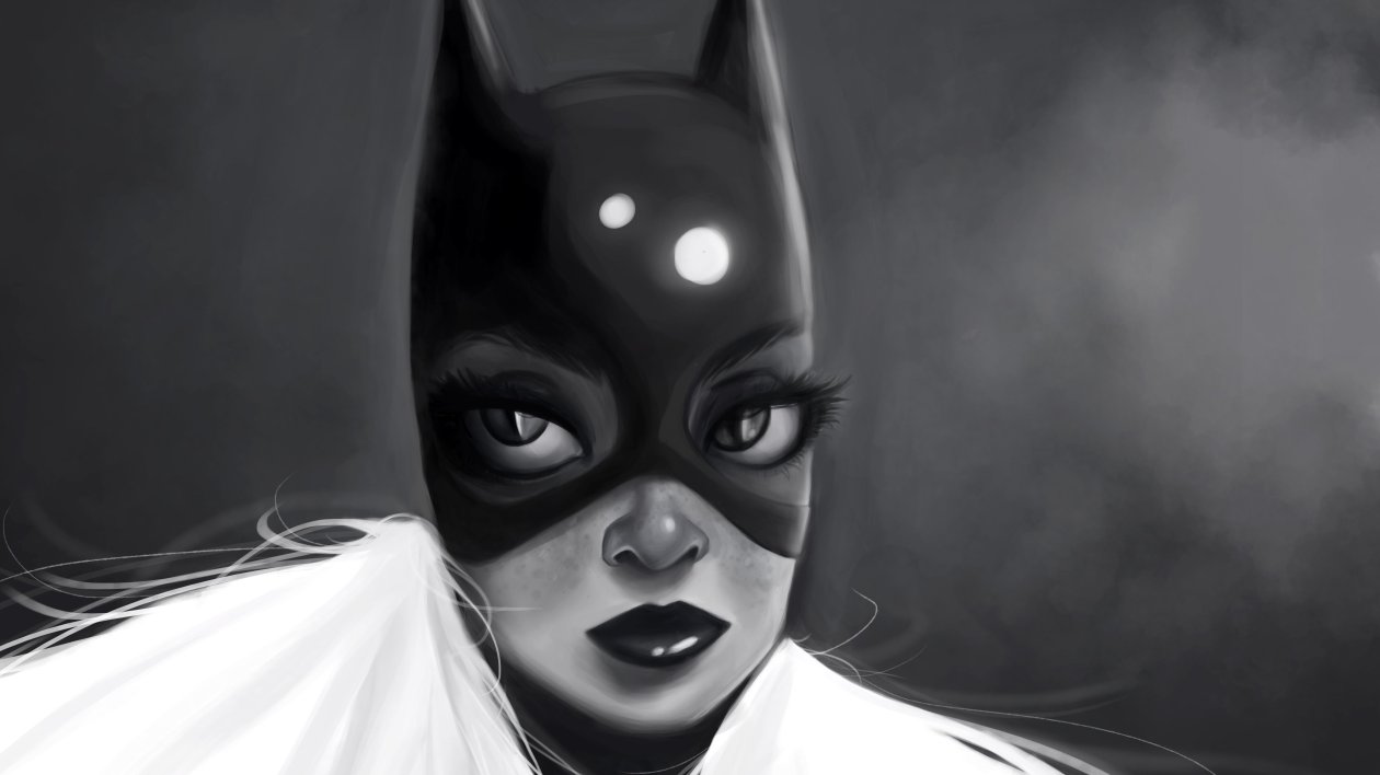 Batgirl Monochrome Art 5k