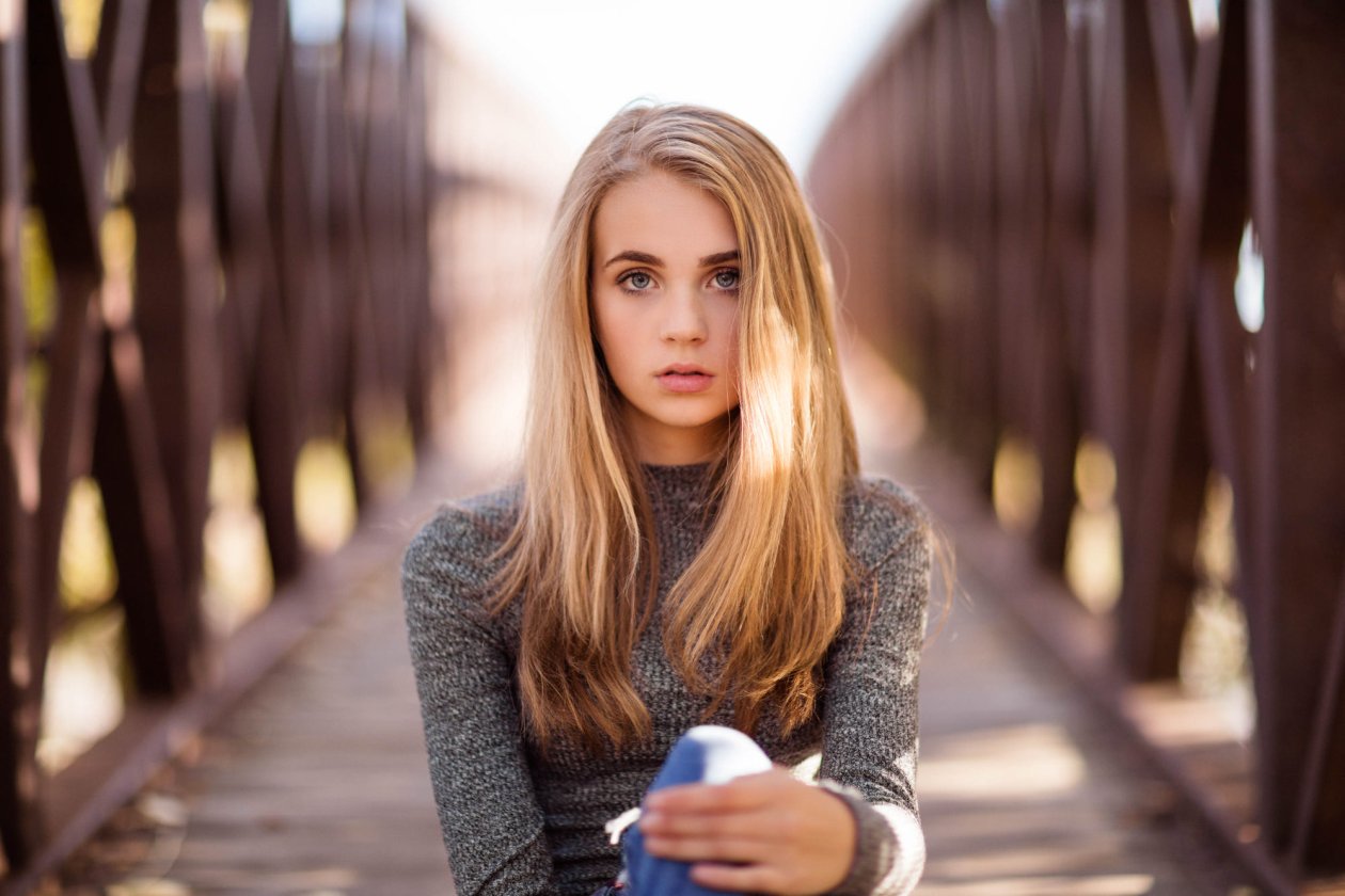 Girl In Depth Of Field Outdoors Photography