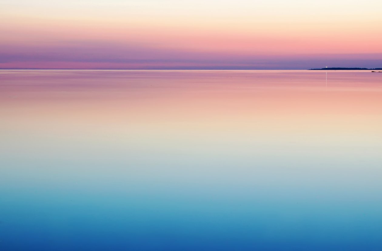 Calm Peaceful Colorful Sea Water Sunset