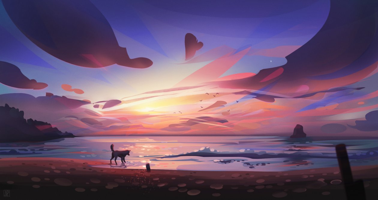 Dog Beach Minimal Art