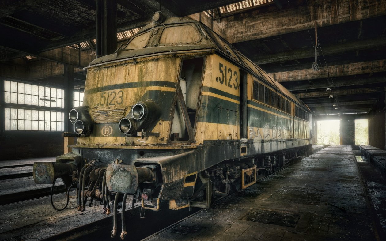 Dusty Old Train Art