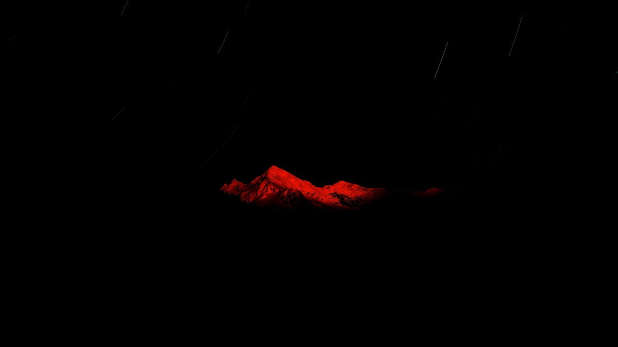 Red Mountain Starry Night Dark 5k