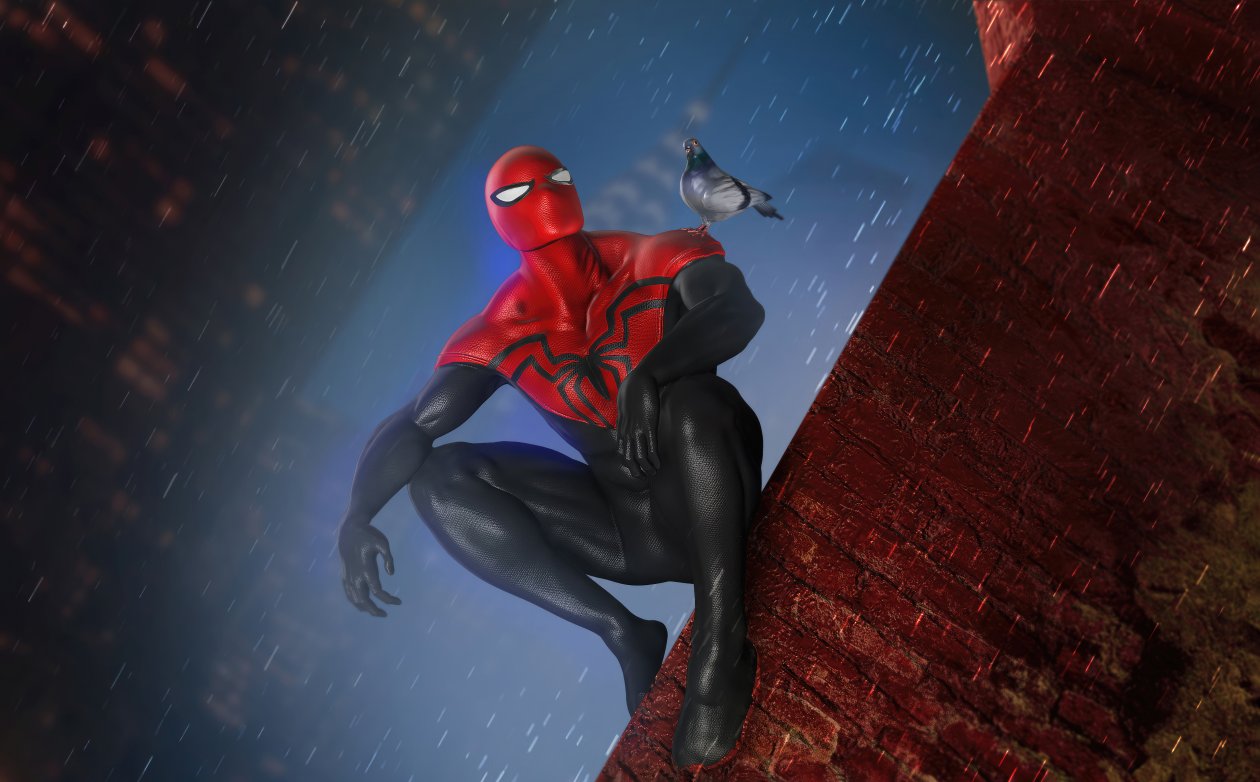 Spiderman And Pigeon