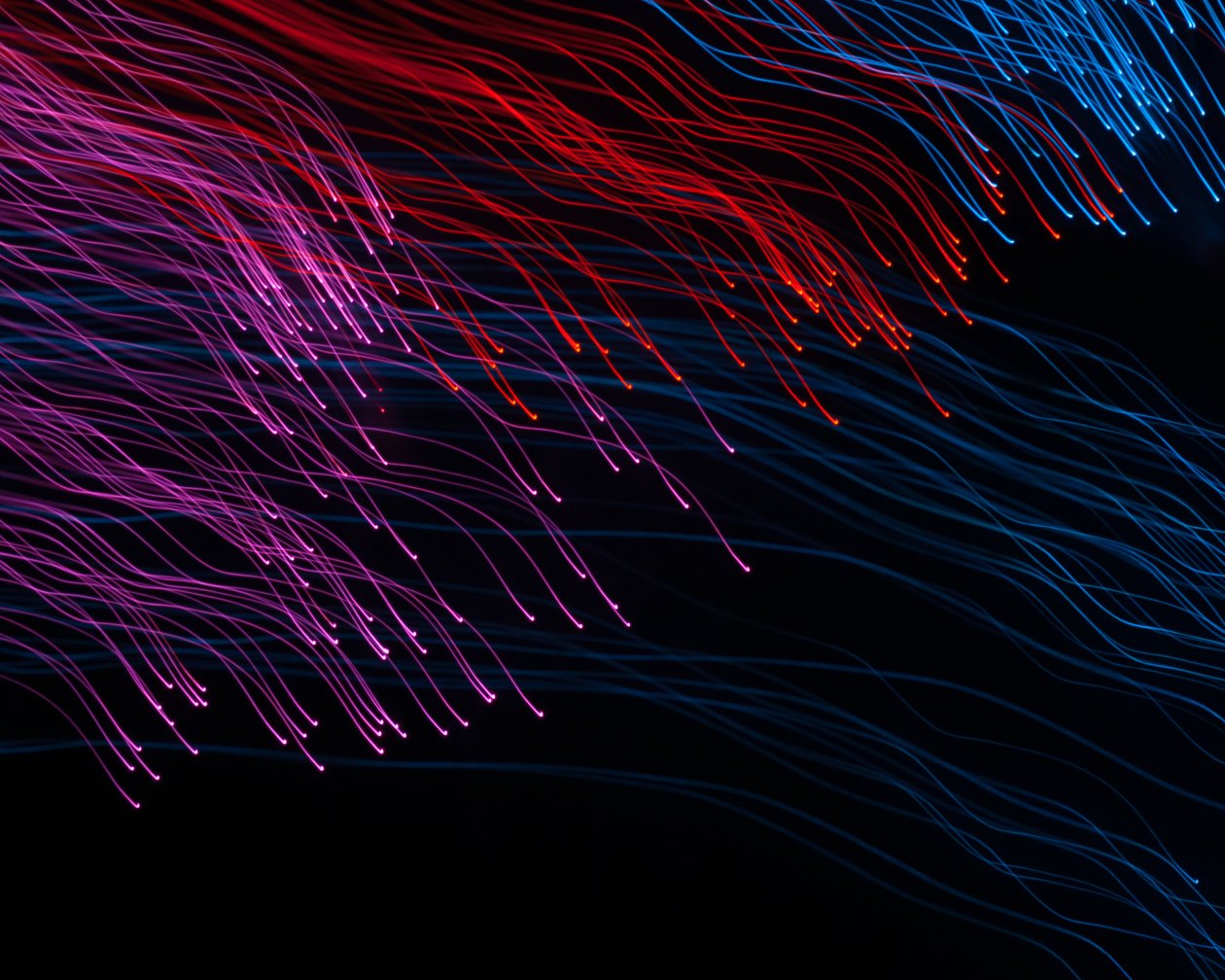 Abstract Lines Glowing Waves