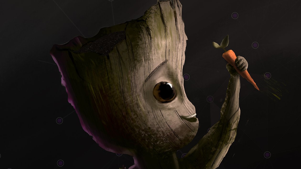 Baby Groot Carrot Artwork