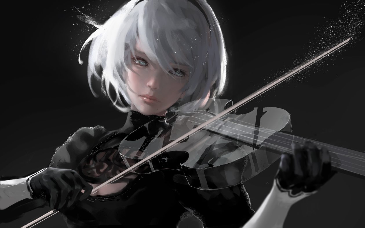 Nier Automata Playing Music 4k