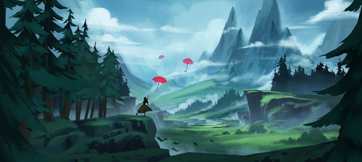 Umbrella Anime Artistic Artwork 5k
