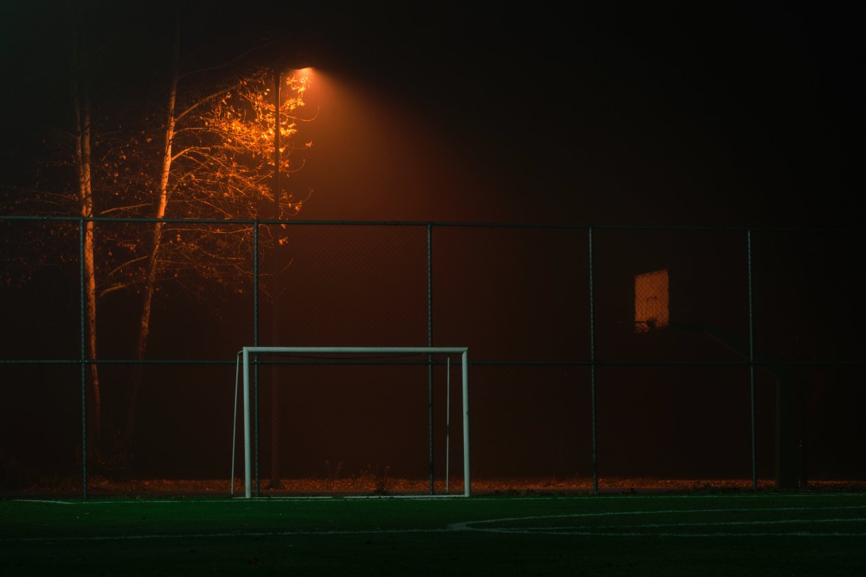 Soccer Goal Net Dark Field Photography 4k