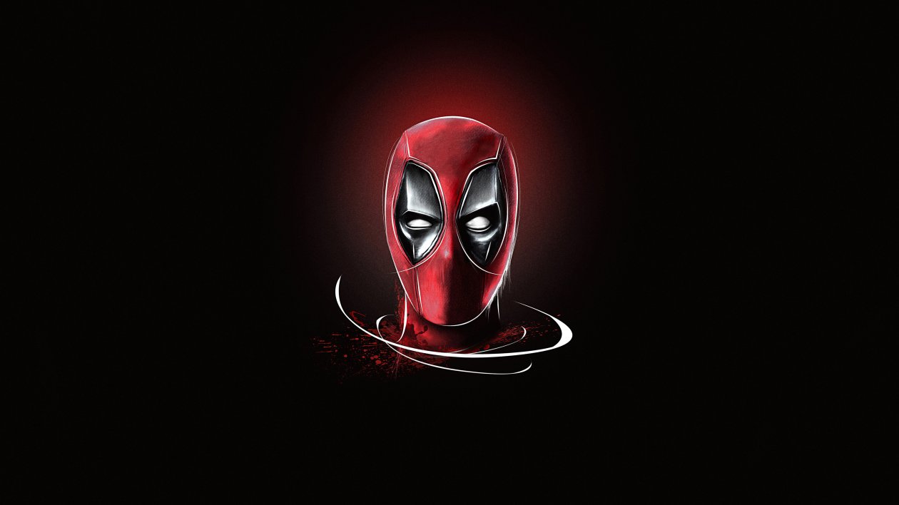 Deadpool Mask Minimalism 5k