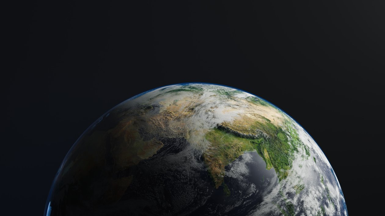 A Planet With Clouds And Water