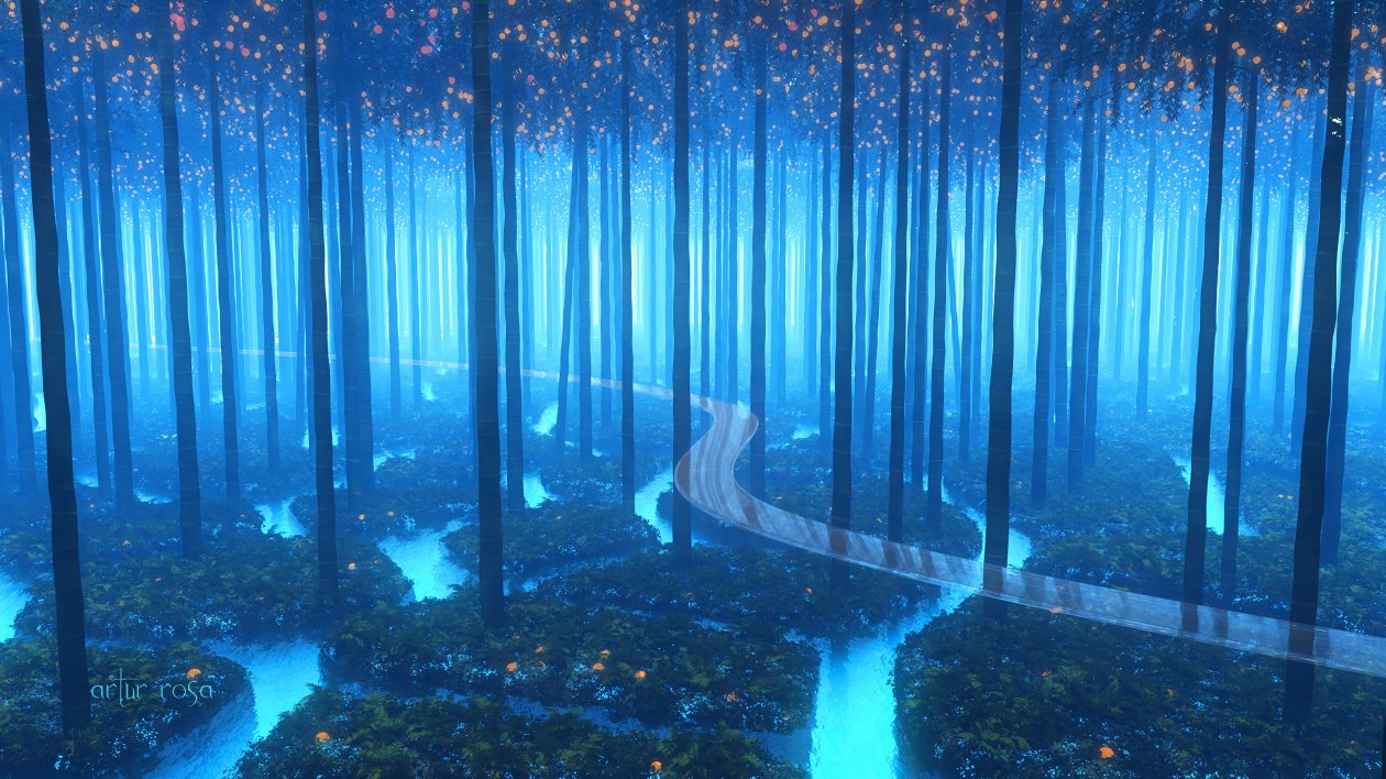 Forest Fresh Breeze Digital Art 4k