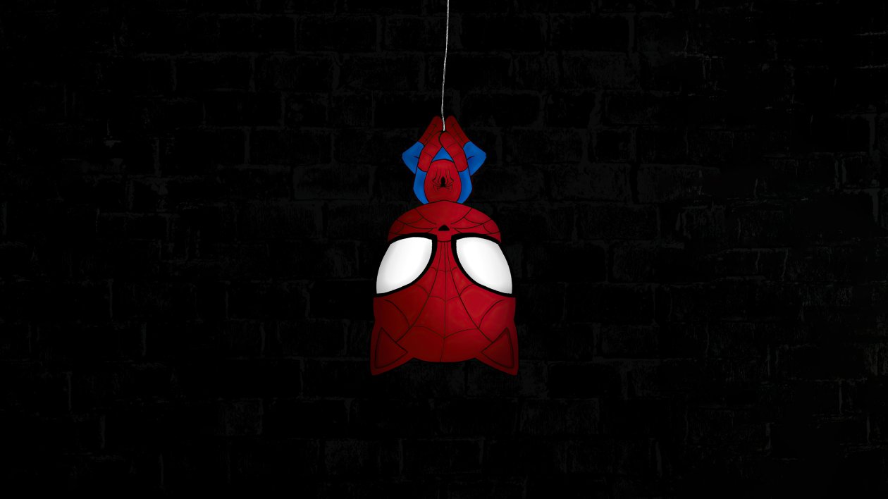Spiderman Hanging Dark 4k