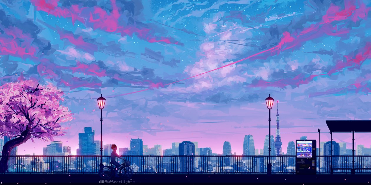 Anime Cityscape Landscape Scenery 5k