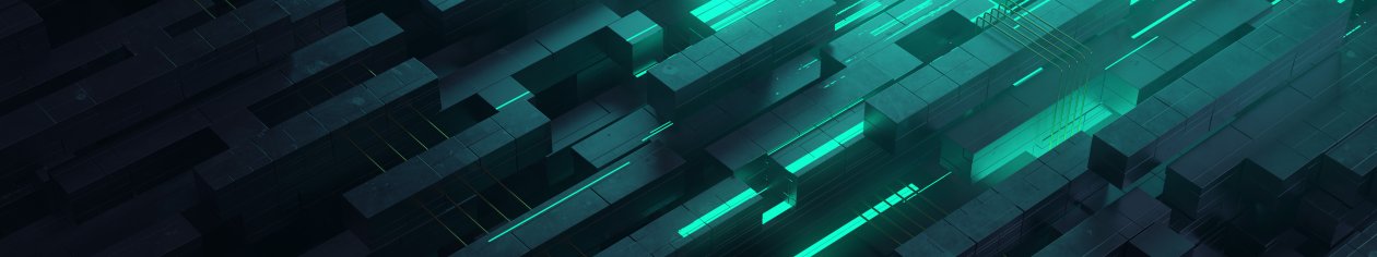 3d Abstract Neon Glow Teal Digital Art Shapes
