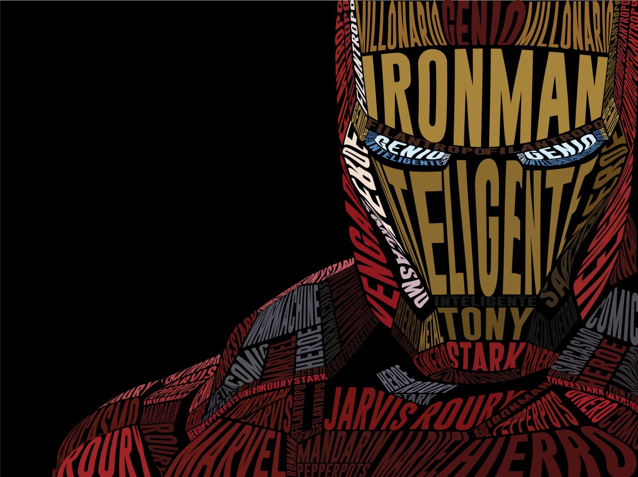 Iron Man Typographic Illustration