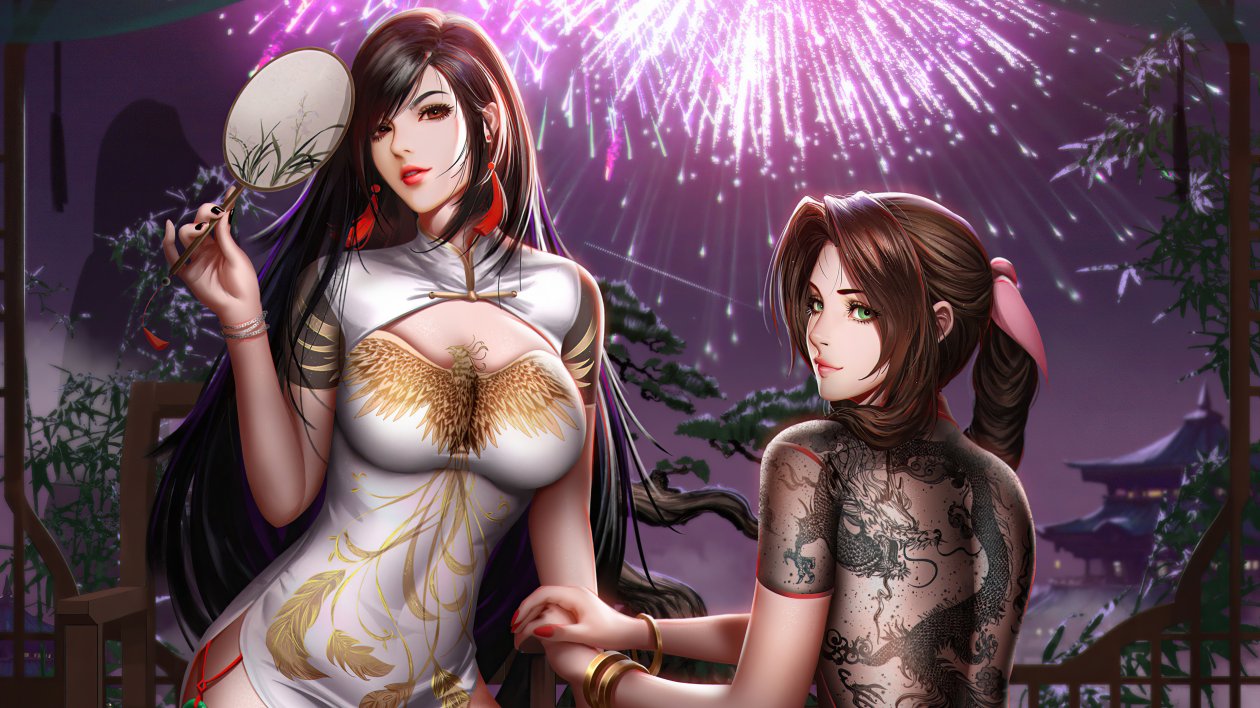 Cheongsam Tifa And Aerith Cosplay