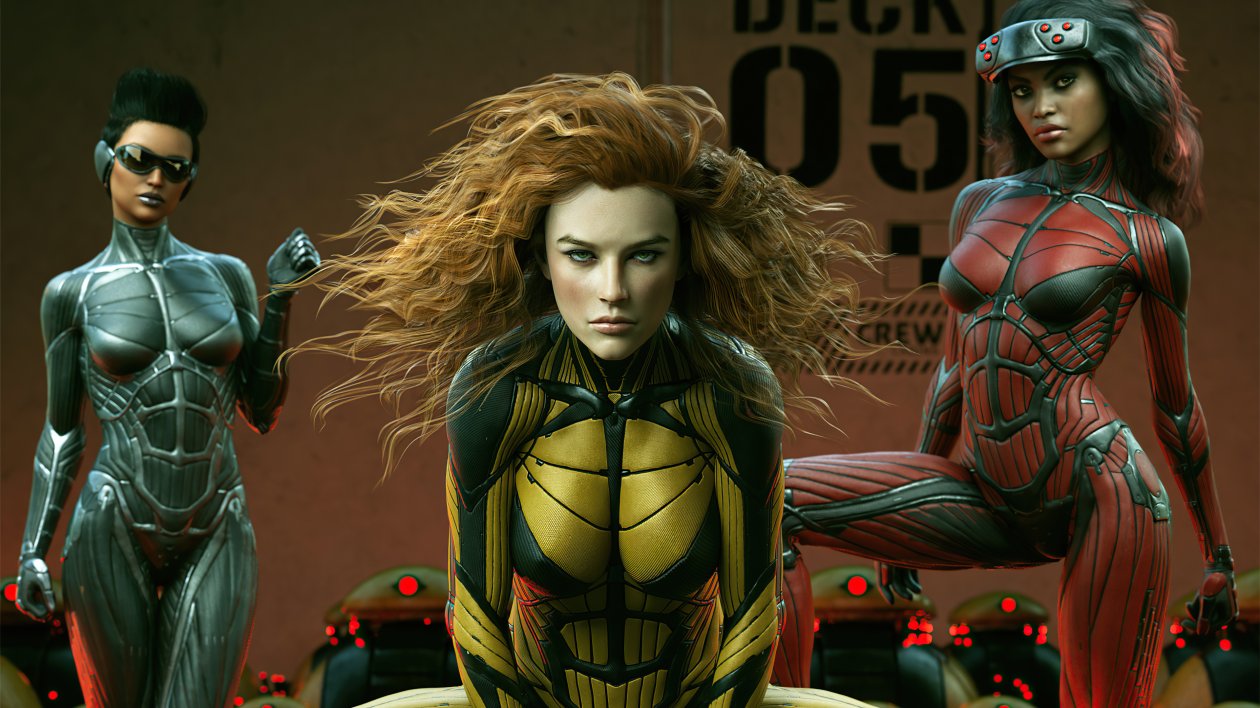 Three Cyber Girls 4k