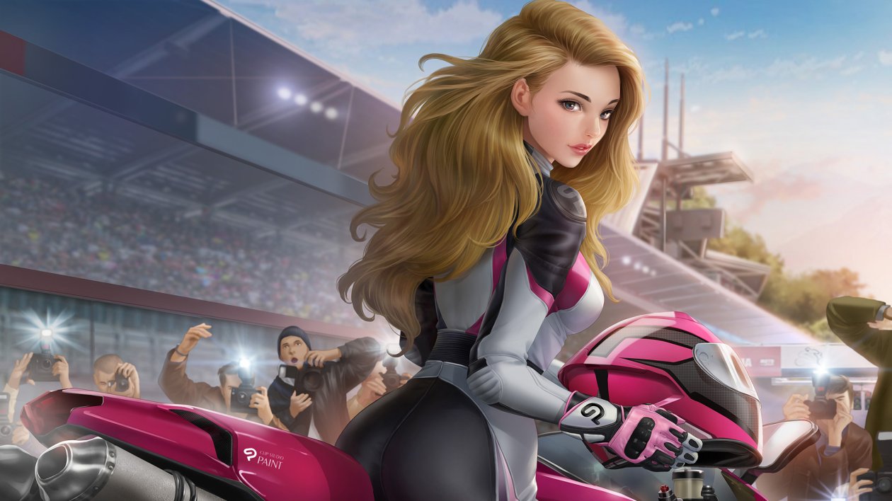 Girl On Racing Bike