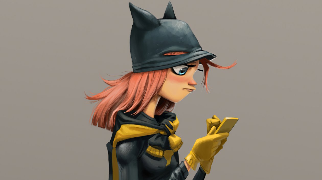 Batgirl Using Phone 4k