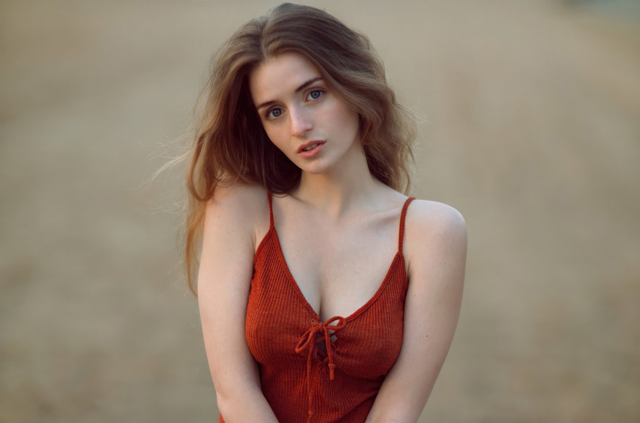 Blonde Girl Looking Towards Photographer