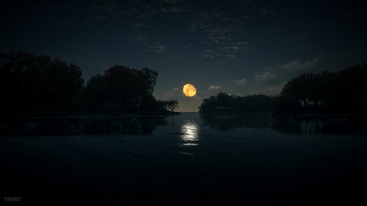 River Stream Dark 4k