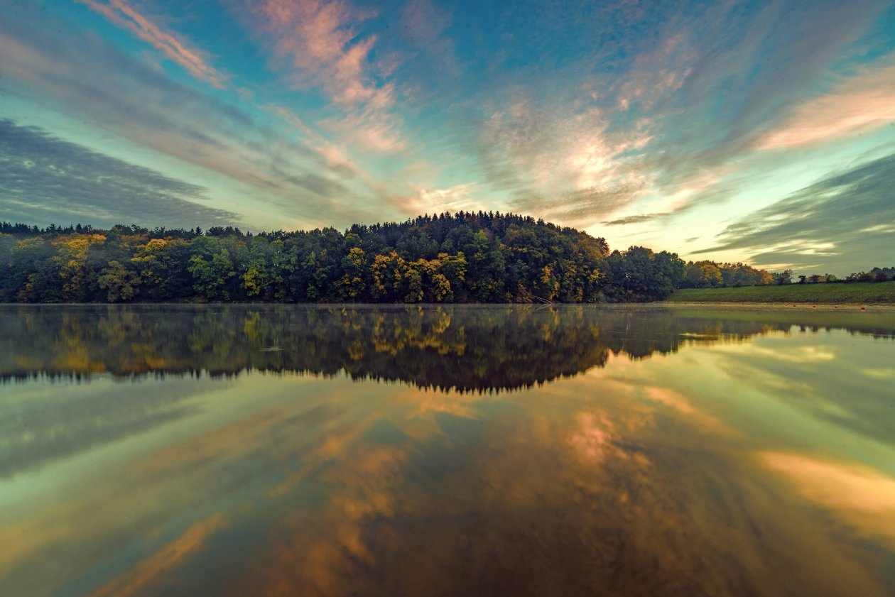 Nature Lake Reflection On River