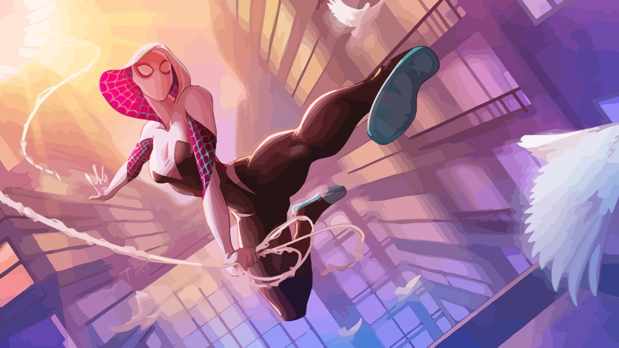 Spider Gwen Digital Artwork 4k