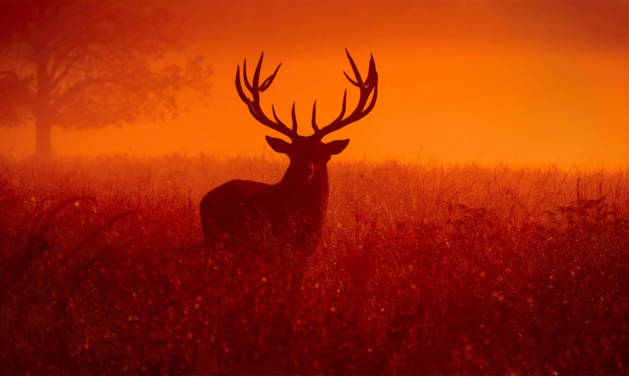 Reindeer Silhouette 4k