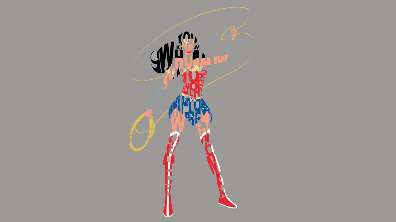 Wonder Woman Typography 4k