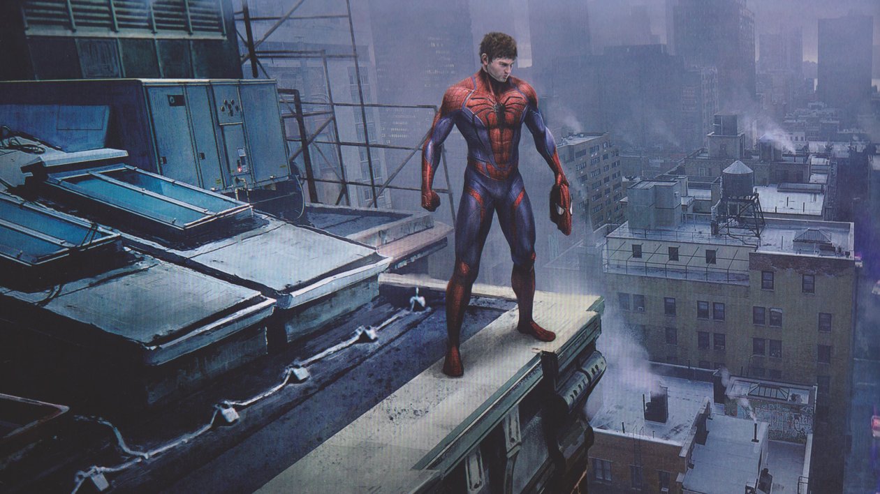 Spiderman Peter Parker Standing On A Rooftop