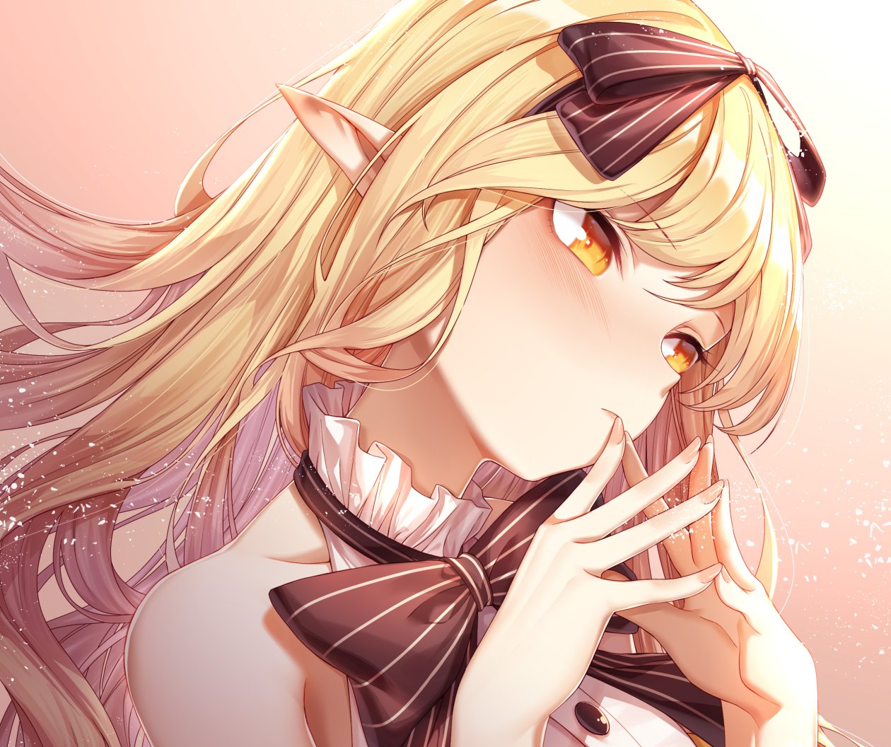 Yellow Eyes Long Hair Anime Girl