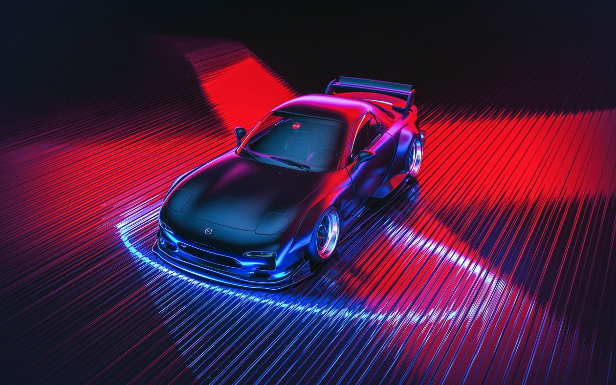 Mazda Rx7 Retro Digital Art