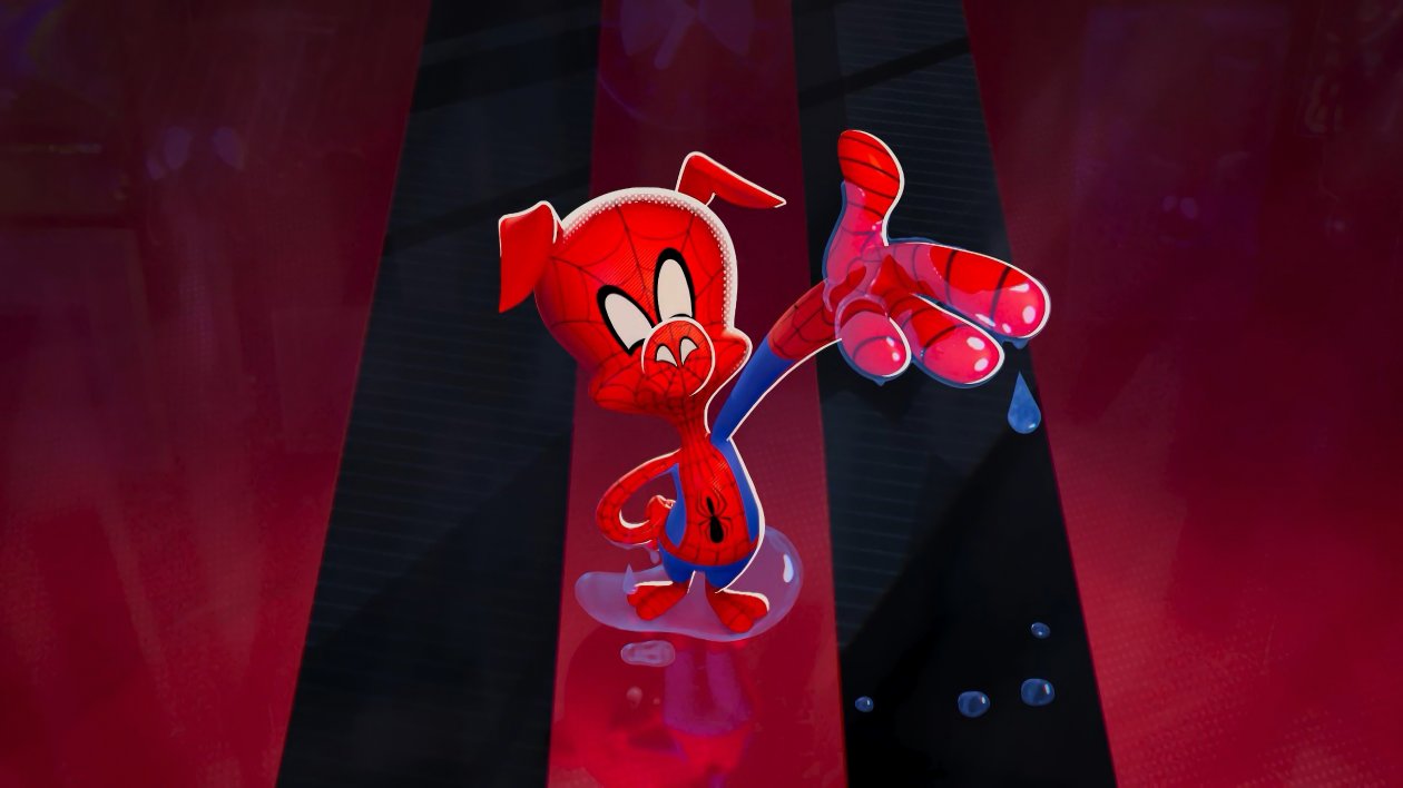Spider Ham In SpiderMan Into The Spider Verse Movie