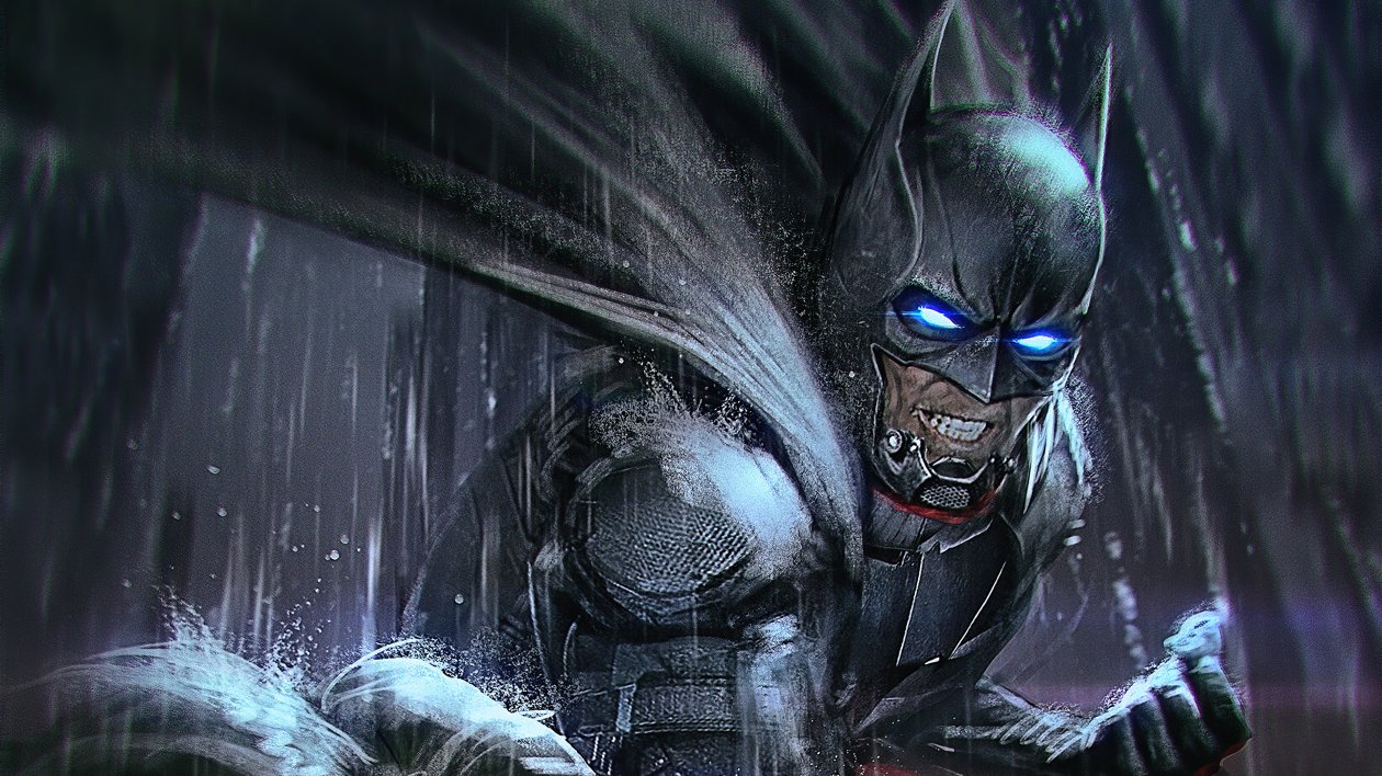 Batman Hitting Joker Sketch Art 4k