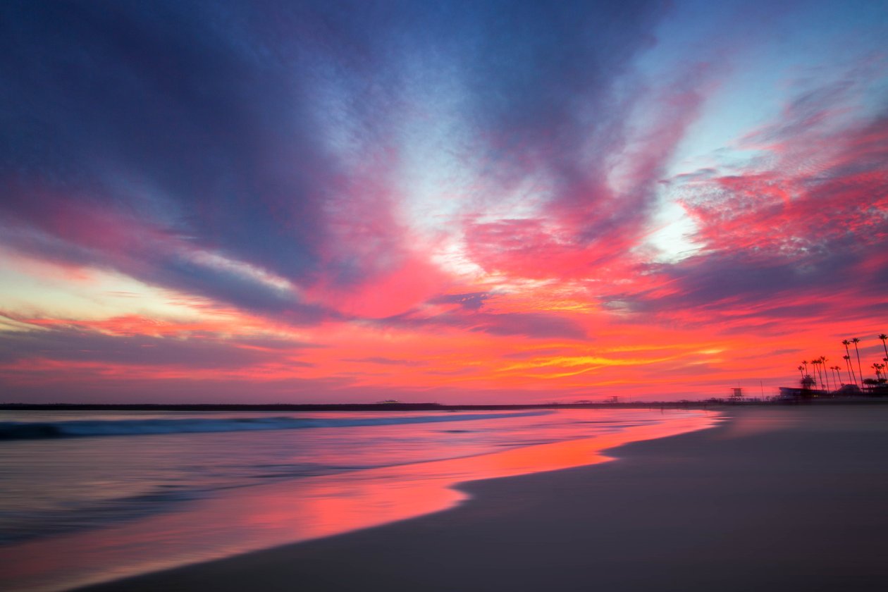 Beach Long Exposure Clouds 5k