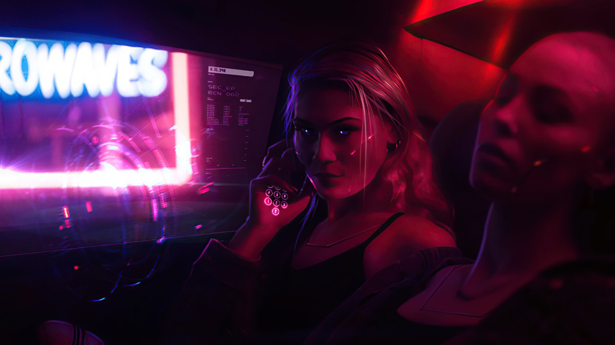 Night Out Cyberpunk Girls 4k