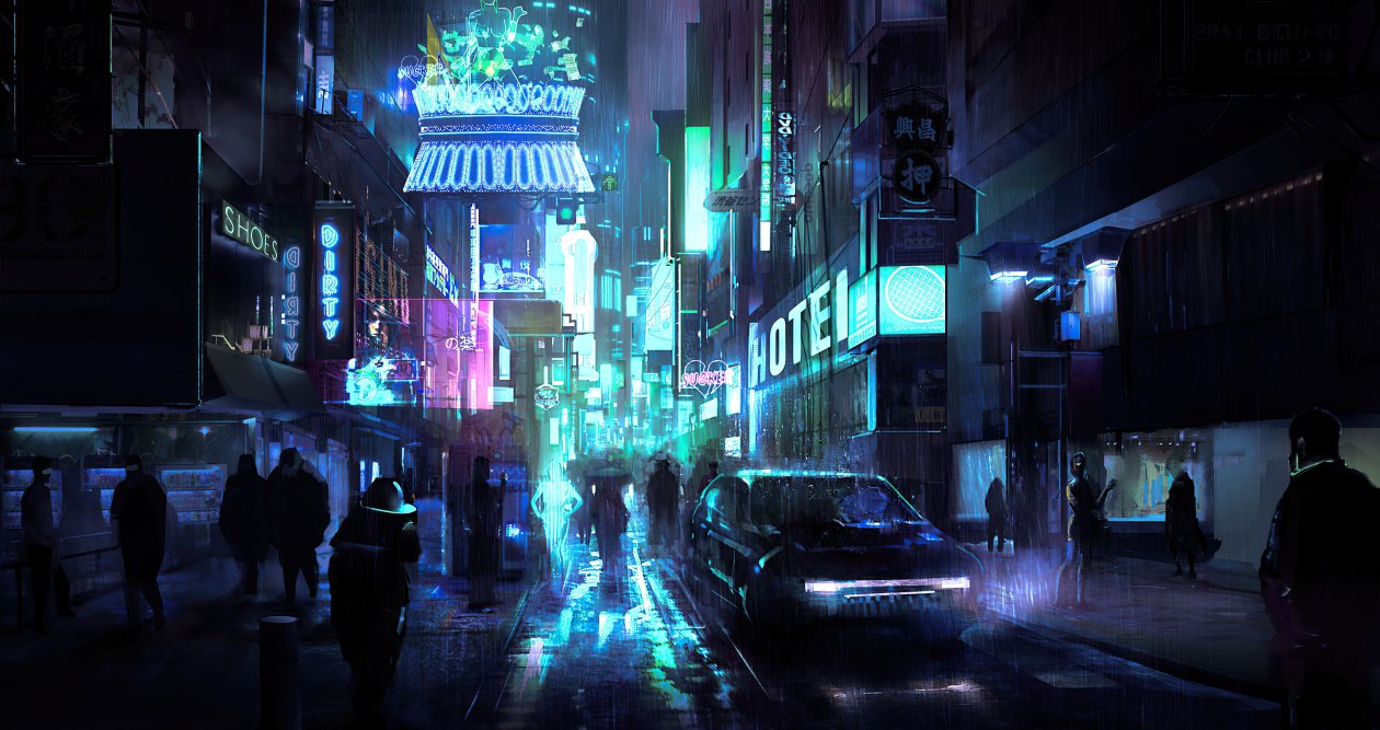 Cyberpunk Street Night 4k