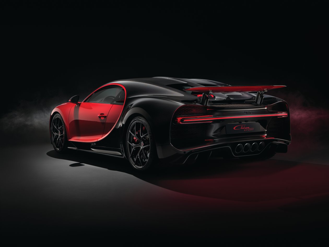 2018 Red Bugatti Chiron Sport Rear View