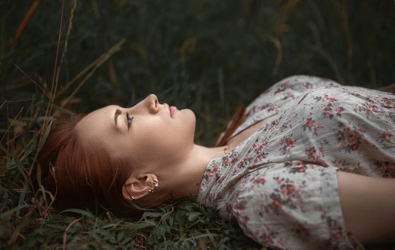 Girl Lying Down Looking Up