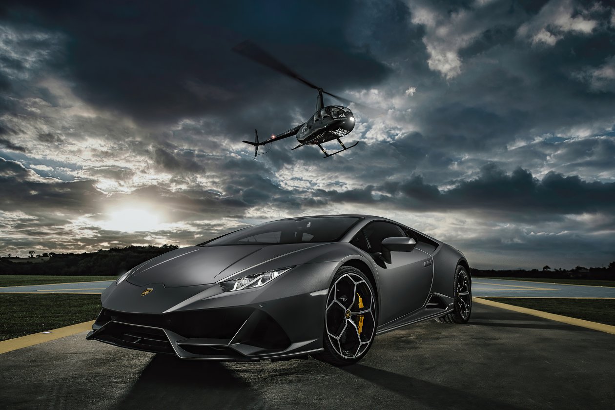 Lamborghini Huracan Evo Helicopter 4k