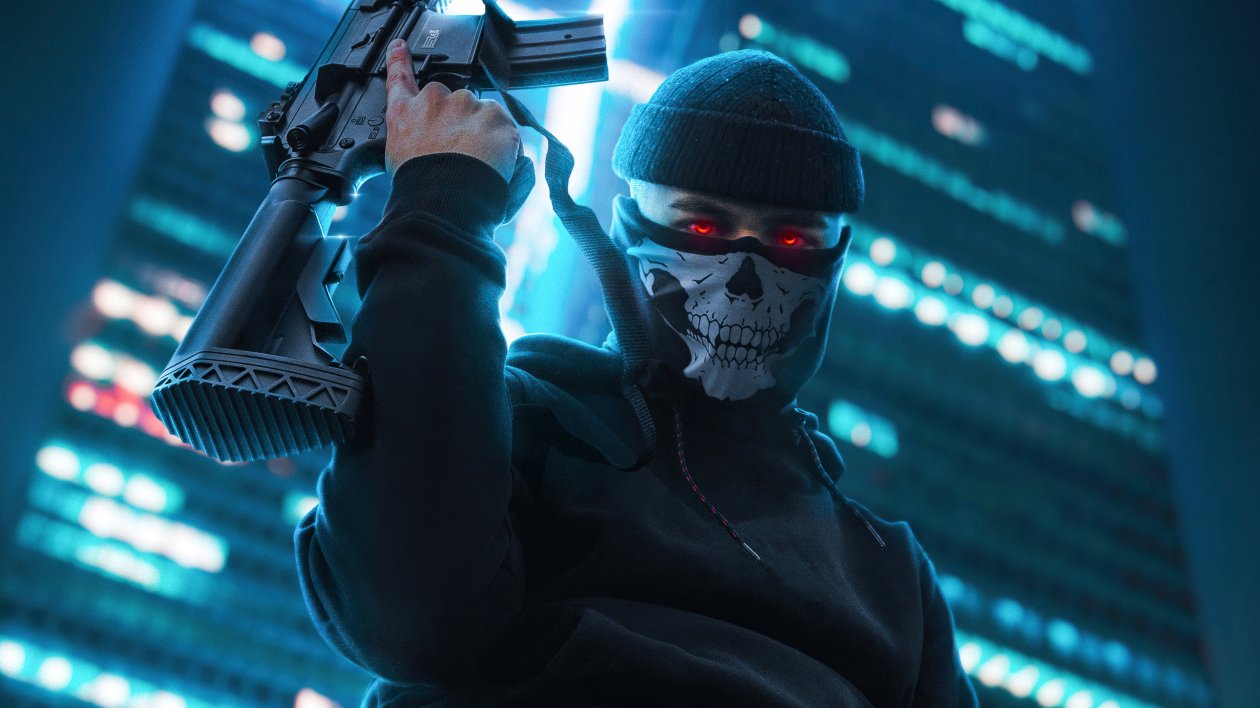 Boy With Skull Mask And Ak47