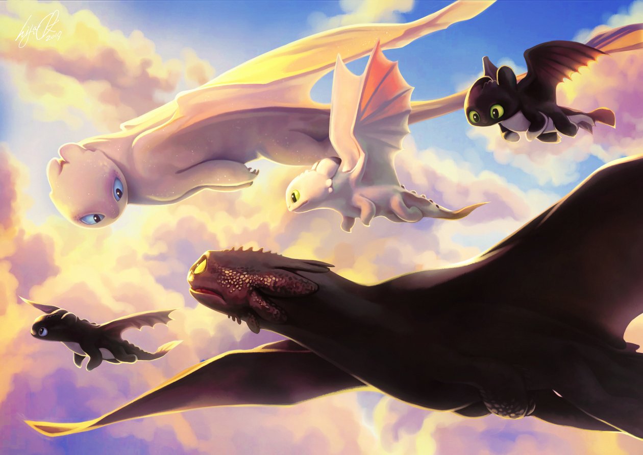 Night And Light Fury Family Flight