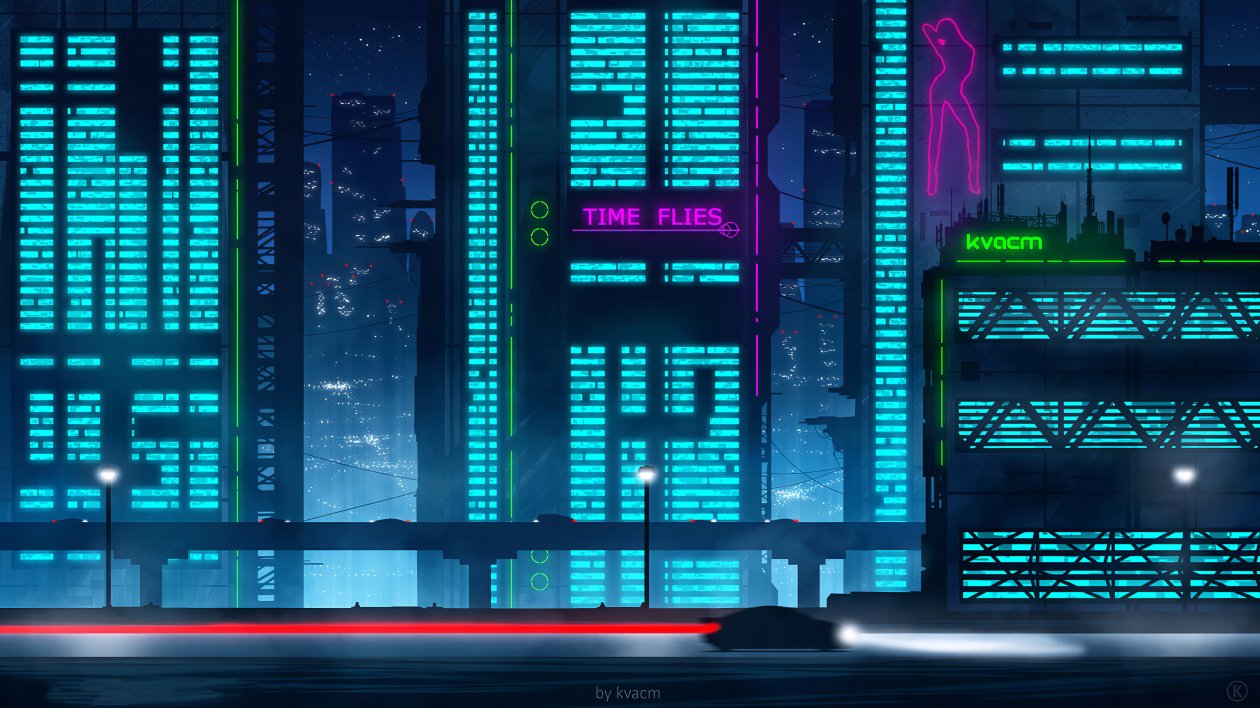Time Flies Retrowave Car Joruney 4k