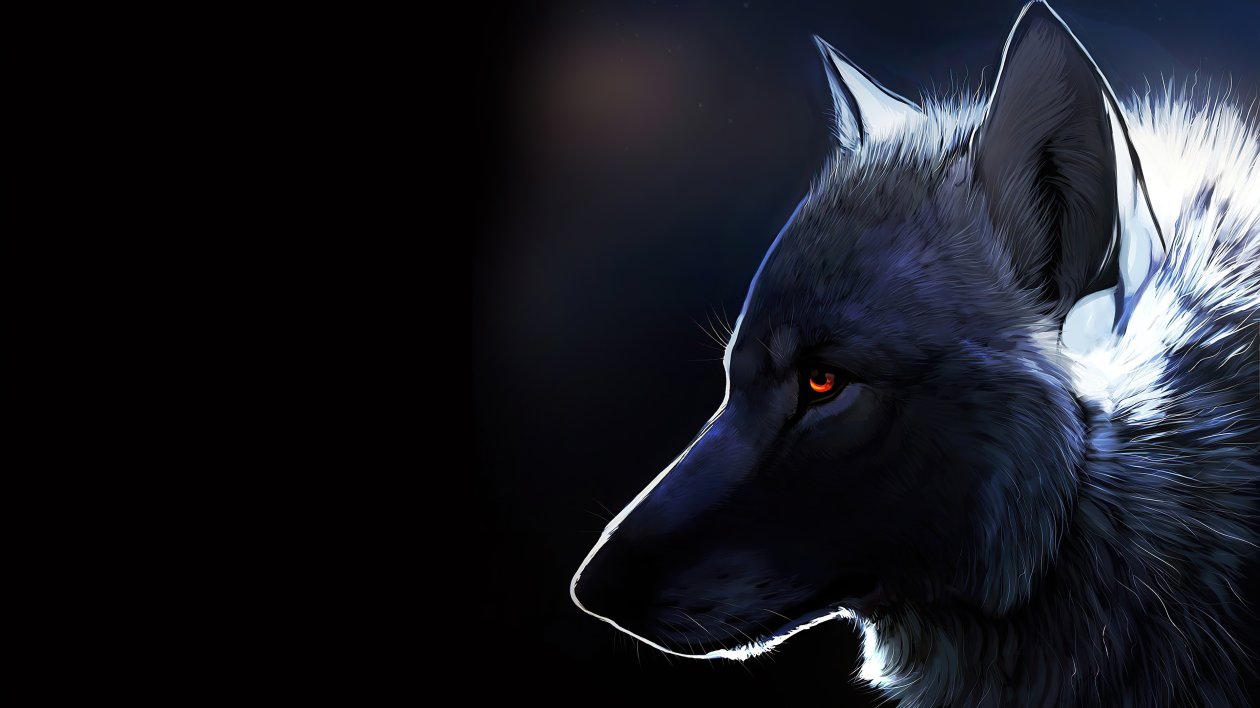 Wolf Glowing Eyes 4k