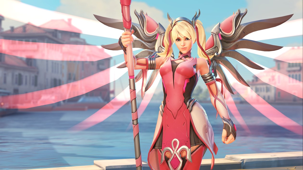 Mercy Overwatch Pink Mercy Skin 4k